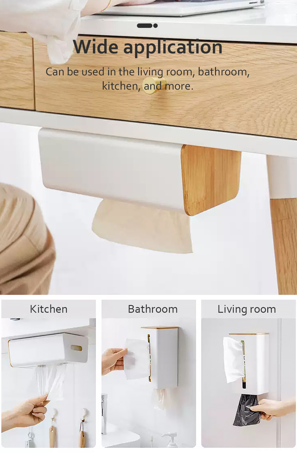 Wall Mounted Tissue Holder ABS Wipes Napkin Storage Box-7